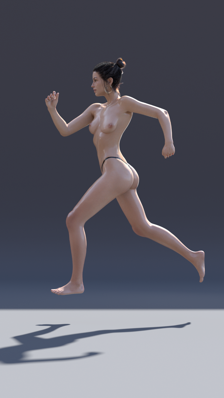 Joy 2 model animated in a running motion